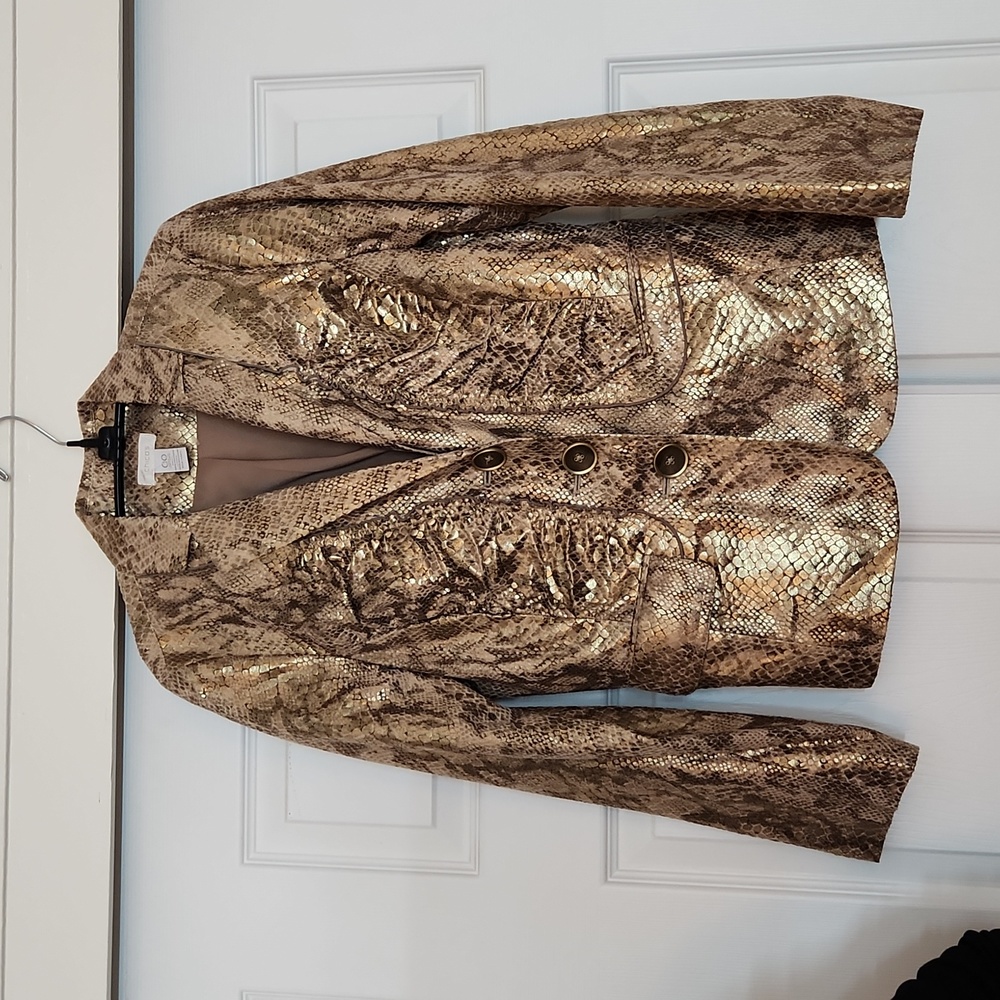 Gold foil snakeskin jacket